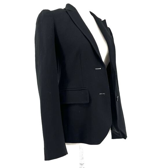 J. Crew Women's Black Wool Tailored‎ Single Breasted Blazer Lined Jacket 00 - Picture 4 of 6